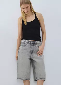 Шорты-бермуды со средней посадкой, Серый