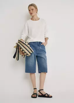 Шорты бермуды со средней посадкой, Синий