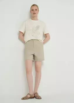 Шорты из хлопка, Бежевый