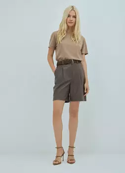 Шорты из искусственной кожи, Коричневый