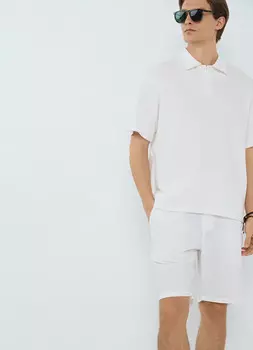 Шорты из жатого хлопка, Белый