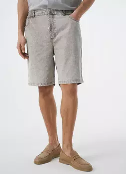 Шорты с эффектом стирки, Бежевый