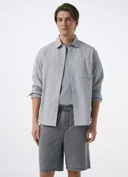 Шорты с эффектом стирки, Серый