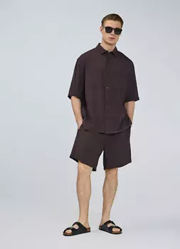 Шорты с эластичным поясом, Коричневый