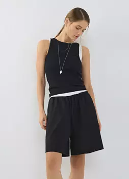 Шорты со льном, Черный