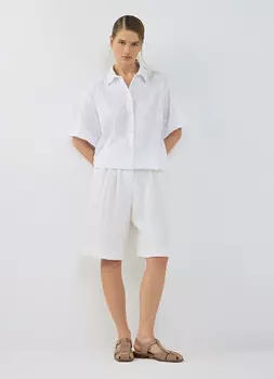 Шорты со складками, Белый