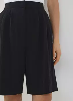 Шорты со складками, Черный