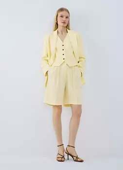 Шорты со складками, Желтый