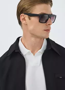 Солнцезащитные очки-вайфареры с цветными линзами, Черный