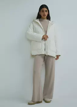 Стёганая куртка с капюшоном, Белый