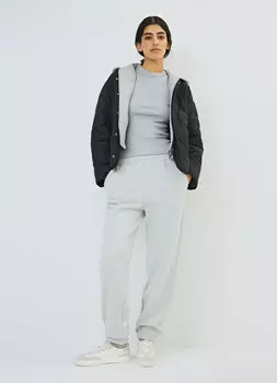 Стёганая куртка с капюшоном, Черный