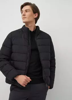 Стёганая куртка с металлическими молниями, Черный