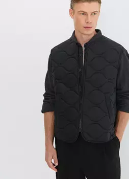 Стёганый утеплённый жилет, Черный