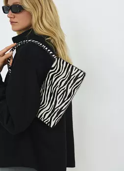 Сумка из натуральной кожи с ворсом, Мультицвет