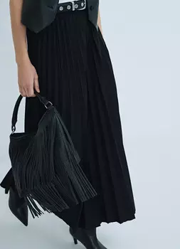 Сумка кросс-боди с бахромой, Черный
