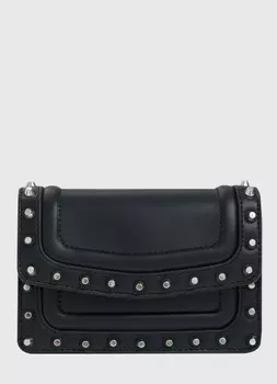 Сумка-кроссбоди с заклёпками, Черный