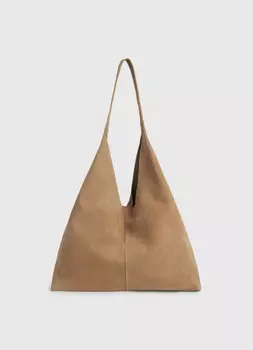 Сумка-шоппер из натуральной замши, Коричневый