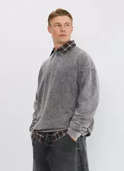 Свитшот из фактурной ткани, Серый