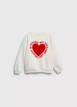 Свитшот оверсайз для девочек, Бежевый