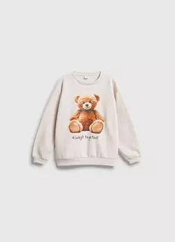 Свитшот оверсайз для девочек, Бежевый