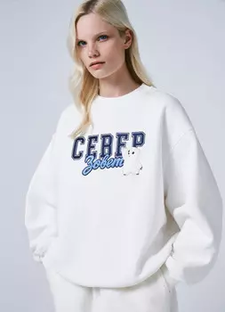 Свитшот оверсайз с аппликацией «Умка» O'STIN x Союзмультфильм, Белый