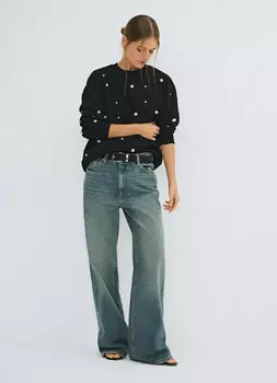 Свитшот с декоративными заклёпками, Черный