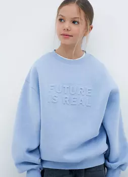 Свитшот с объёмным принтом для девочек, Голубой