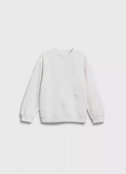 Свитшот с объёмным принтом для девочек, Бежевый