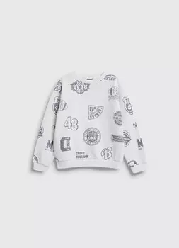 Свитшот с принтом для мальчиков, Бежевый