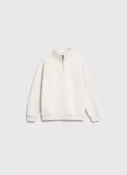 Свитшот с воротником-стойкой на молнии для мальчиков, Бежевый