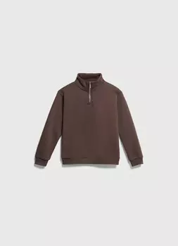 Свитшот с воротником-стойкой на молнии для мальчиков, Коричневый