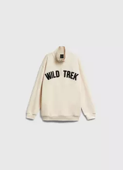 Свитшот с воротником-стойкой на молнии для мальчиков, Бежевый