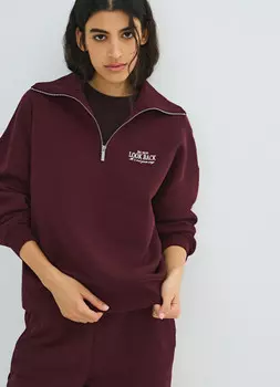 Свитшот с воротником-стойкой на молнии, Фиолетовый
