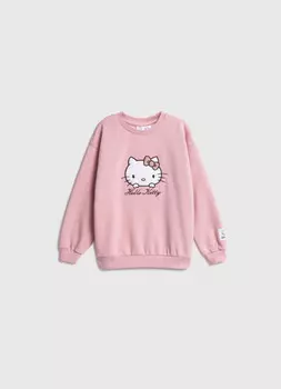 Свитшот с вышивкой Hello Kitty для девочек, Розовый