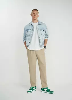 Свободная джинсовая куртка, Голубой