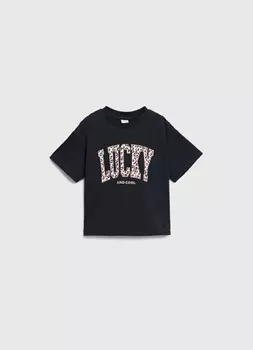 Свободная футболка для девочек, Черный