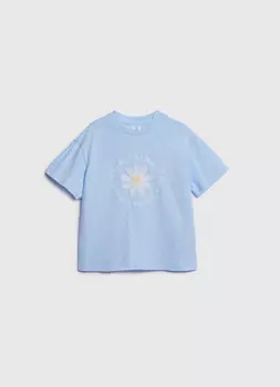 Свободная футболка для девочек, Голубой