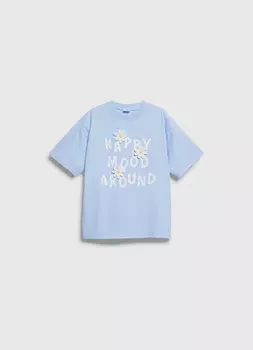 Свободная футболка для девочек, Голубой