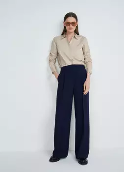 Свободная рубашка из хлопка, Бежевый