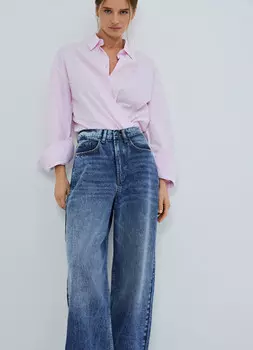 Свободная рубашка из хлопка Оксфорд, Розовый