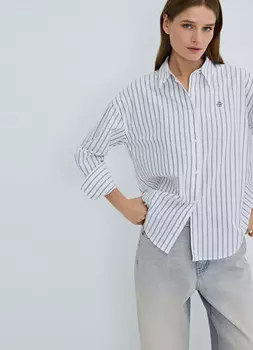 Свободная рубашка из хлопка Оксфорд, Зеленый