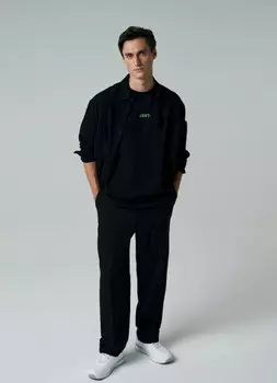 Свободные брюки со стрелками, Черный