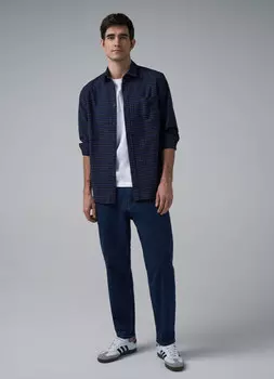 Свободные джинсы с эффектом стирки, Синий