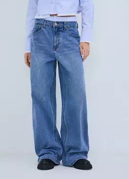 Свободные джинсы со средней посадкой, Синий