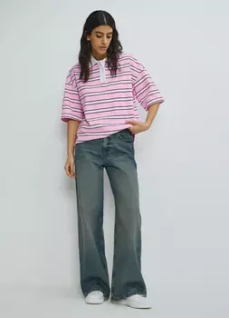 Свободные джинсы со средней посадкой, Синий