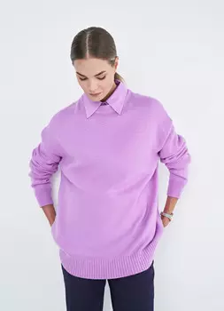 Свободный джемпер с шерстью, Фиолетовый