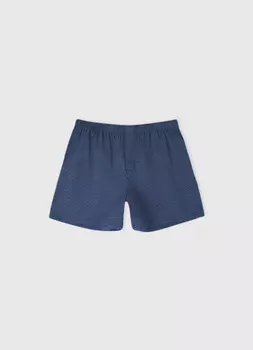 Текстильные трусы-боксеры в клетку, Синий