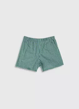 Текстильные трусы-боксеры в клетку, Зеленый