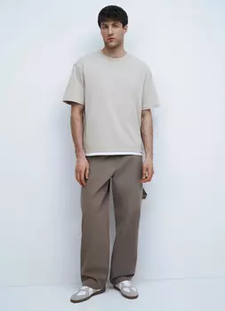 Текстурные брюки с накатом, Серый