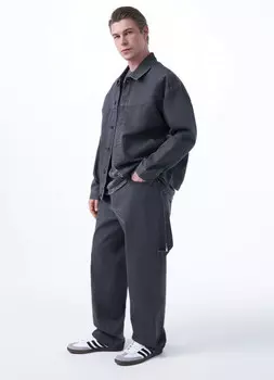 Текстурные брюки с накатом, Серый